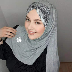 Women's Arabian Modal Headwear Printed Pattern Casual Hijabs
