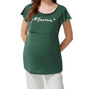 Women's Spandex Short Sleeves Solid Breastfeeding Maternity Dress