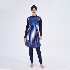 Women's Arabian Spandex Full Sleeve Printed Beach Swimwear Dress