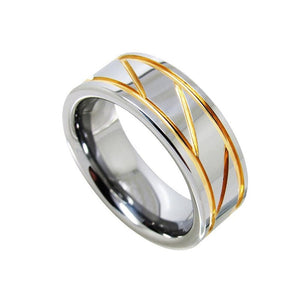 Men's Tungsten Channel Setting Engagement Party Round Ring
