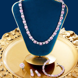 Women's Copper Cubic Zirconia Classic Engagement Jewelry Set