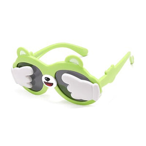 Kid's Acetate Frame Flexible Anti UV Protection Oval Sunglasses