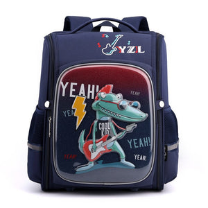 Kid's Nylon Zipper Closure Waterproof Cartoon School Backpack