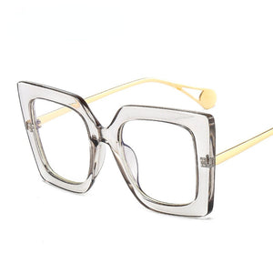 Women's Acrylic Square Shaped Lens Plastic Frame Sunglasses