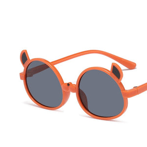 Kid's Resin Frame UV Protection Classic Cartoon Round Sunglasses