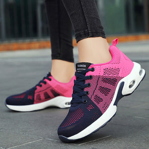 Women's Breathable Mesh Pattern Lace Up Sports Sneakers