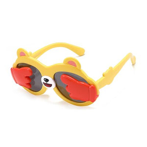 Kid's Acetate Frame Polycarbonate Lenses Flexible Sunglasses