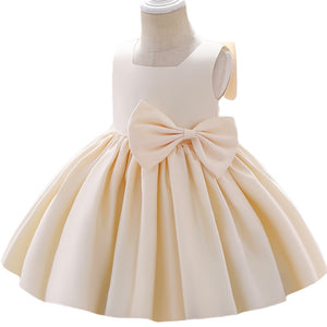 Kid's Polyester Square Neck Sleeveless Princess Wedding Dress