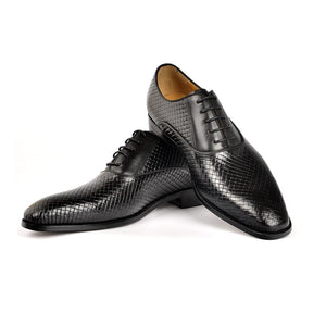 Men's Genuine Leather Pointed Toe Lace-up Closure Luxury Shoes
