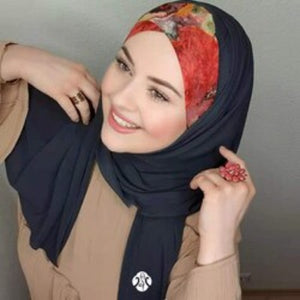 Women's Arabian Modal Headwear Printed Pattern Luxury Hijabs