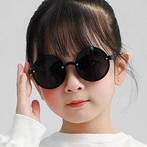 Kid's Resin Frame Outdoor Round Pattern Protection Sunglasses