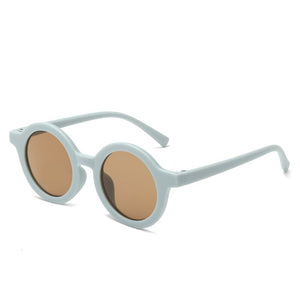Kid's Plastic Titanium Frame Polycarbonate Round Sunglasses