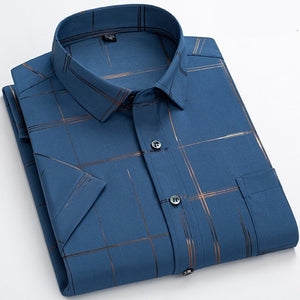 Men's Polyester Turndown Collar Short Sleeve Casual Wear Shirt