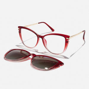 Women's Cat Eye Plastic Frame Polarized Vintage Trendy Sunglasses