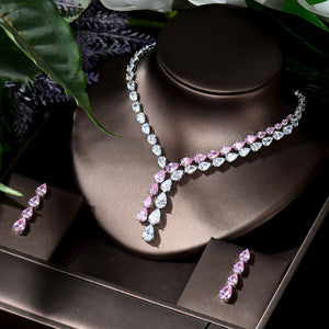 Women's Copper Cubic Zirconia Bridal Wedding Trendy Jewelry Set