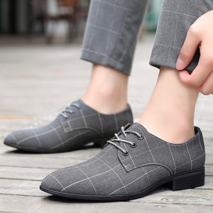 Men's Pointed Toe Lace-up Breathable Light Casual Oxford Shoes