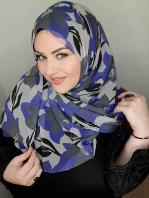 Women's Arabian Modal Head Wrap Printed Pattern Casual Hijabs