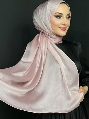 Women's Arabian Head Wrap Acetate Solid Pattern Elegant Hijabs