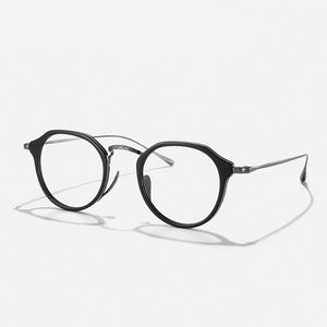 Women's Titanium Frame Acetate Vintage Polygon Trendy Sunglasses