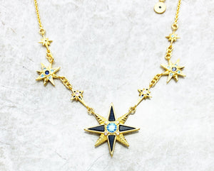 Women's Multi Shade Star Pattern Vintage Style Necklaces
