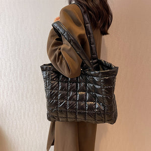 Women's Nylon Silt Pocket Big Capacity Solid Pattern Shoulder Bag
