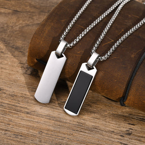 Men's Metal Stainless Steel Box Chain Classic Geometric Necklace