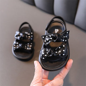 Baby's Girl PU Hook Loop Closure Soft Microfiber Flat Sandals