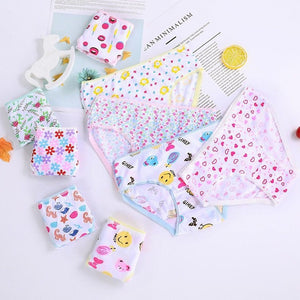 Kid's Girls 12Pcs Cotton Breathable Printed Pattern Casual Panties