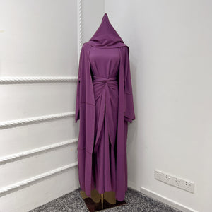 Women's Arabian Polyester Full Sleeve Solid Pattern Modest Dresses