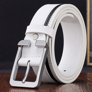 Men's Split Leather Pin Buckle Closure Luxury Vintage Strap Belts