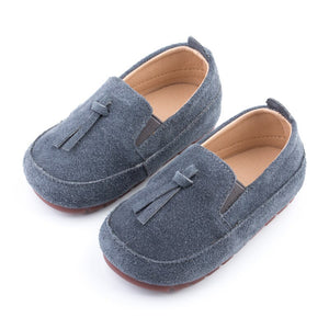 Kid's Genuine Leather Round Toe Slip-On Closure Solid Shoes