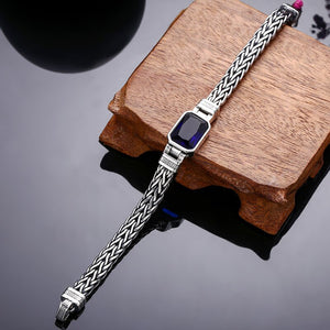 Men's 100% 925 Sterling Silver Zircon Classic Link Chain Bracelet