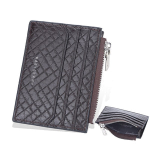 Men's PU Leather Card Holder Patchwork Pattern Elegant Wallet