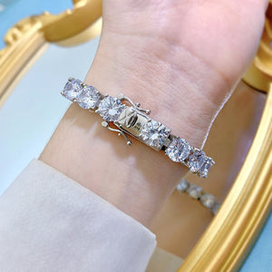 Women's 100% 925 Sterling Silver Diamond Geometric Shape Bracelet