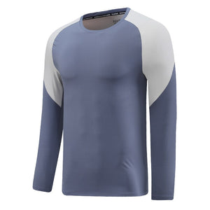 Men's O-Neck Spandex Breathable Compression Sports Wear Shirt