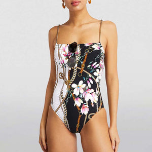 Women's Spandex Sexy Elegant Printed Pattern One Piece Swim Suit