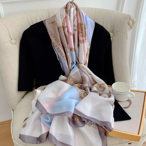 Women's Silk Long Neck Wrap Printed Pattern Casual Wear Scarfs