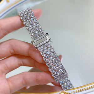 Women's 100% 925 Sterling Silver Moissanite Geometric Bracelet