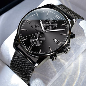 Men's Stainless Steel Folding Clasp Waterproof Luxury Watches