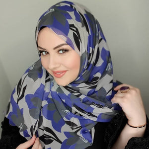 Women's Arabian Polyester Head Wrap Printed Pattern Elegant Hijabs
