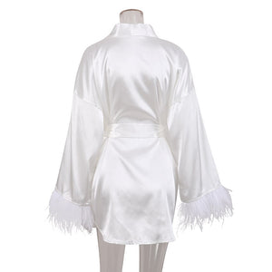 Women's Polyester Three Quarter Sleeves Robes Nightgown Dress