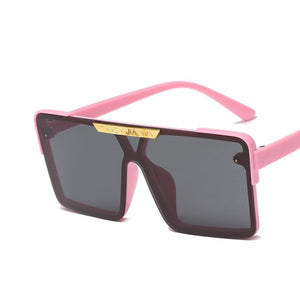 Kid's Resin Frame Outdoor Square Pattern Trendy UV400 Sunglasses