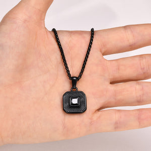 Men's Stainless Steel Metal Link Chain Square Trendy Necklace