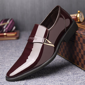 Men's Pointed Toe PU Slip-On Closure Formal Wear Trendy Shoes