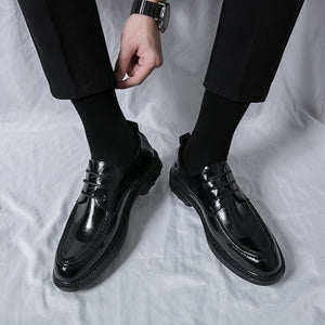 Men's Microfiber Pointed Toe Elastic Band Formal Luxury Shoes
