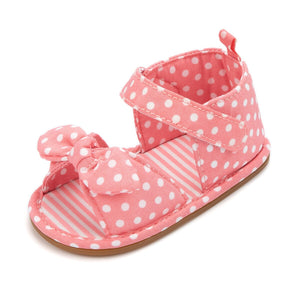 Baby Girl's Canvas Peep Toe Anti-Slip Polka Dots Beach Sandals