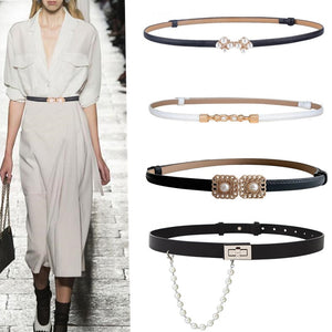 Women's PU Leather Alloy Buckle Adjustable Waistband Strap Belts