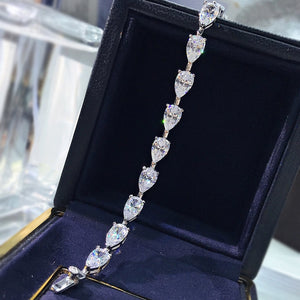 Women's 925 Sterling Silver Diamond Geometric Pattern Bracelet