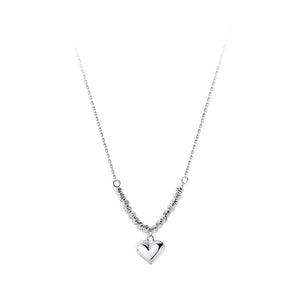 Women's 100% 925 Sterling Silver Zircon Heart Shape Chain Pendant