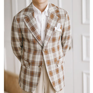 Men's Polyester Notched Collar Full Sleeves Single Button Blazers
